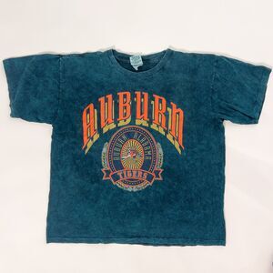Vintage 90s Nutmeg Mills Auburn Tigers Acid Wash Tee Large